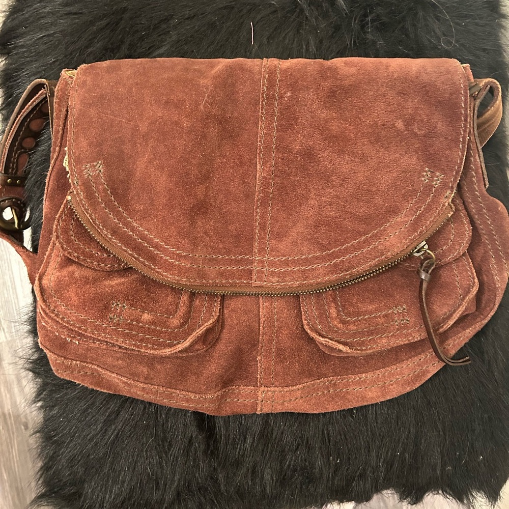 Lucky Brand Suede Shoulder Bag - Brown